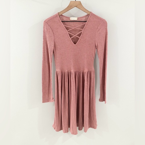 Altar’d State San Mateo Criss Cross Dress Pink Size Small - Picture 2 of 6
